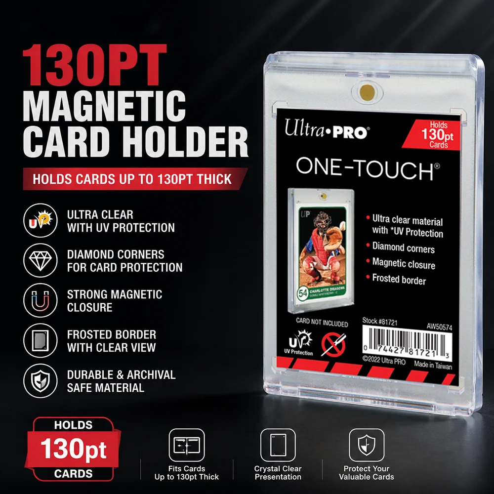 130PT Ultra PRO UV One-Touch Magnetic Card Holder Standard Size Cards Display Frosted Border Card Holder