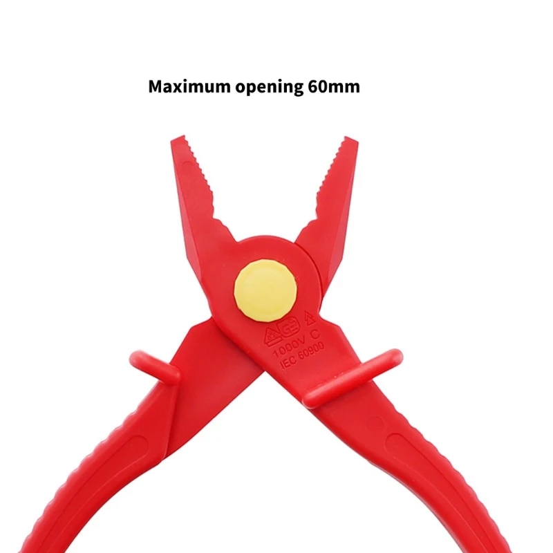 Ergonomic Handle Insulated Plastic Pliers Wearproof for Safe Instrument Installation & Electrical Work, Easy Portability
