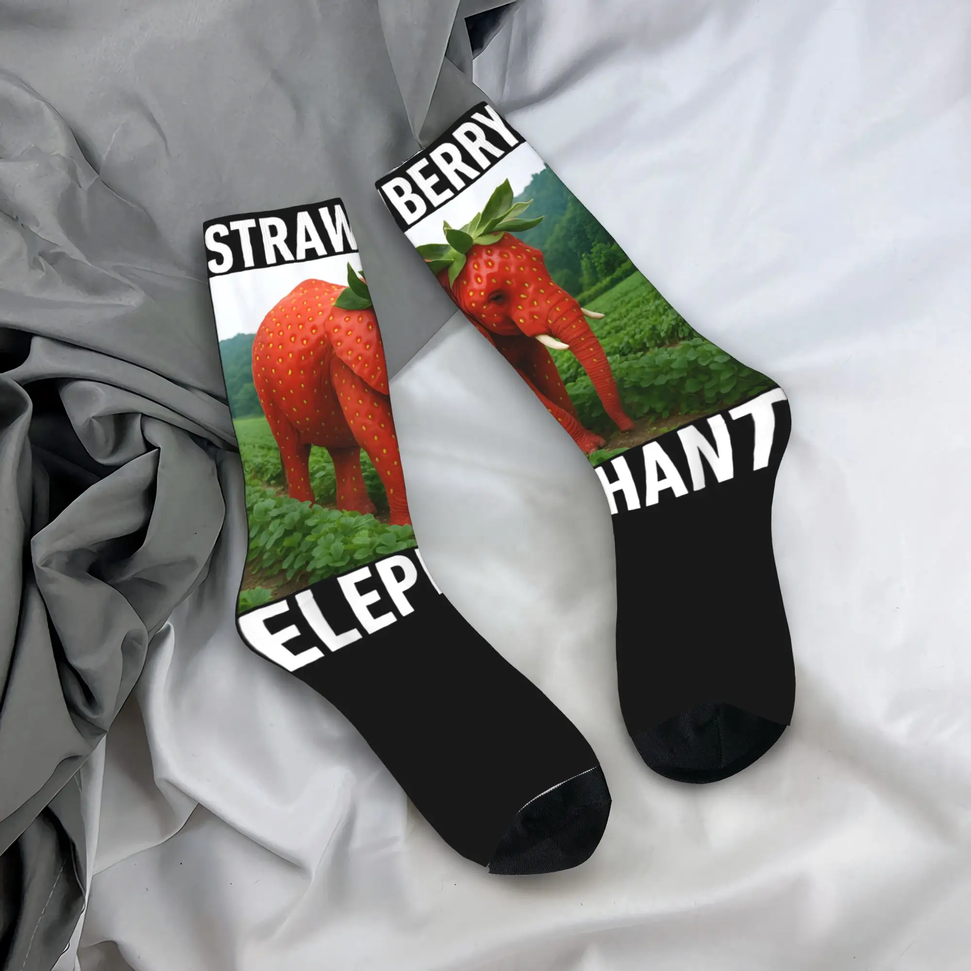 

Итальянские носки с клубничным слоном и мемами, новинка, осенние нескользящие мужские носки унисекс, велосипедные носки высокого качества с узором