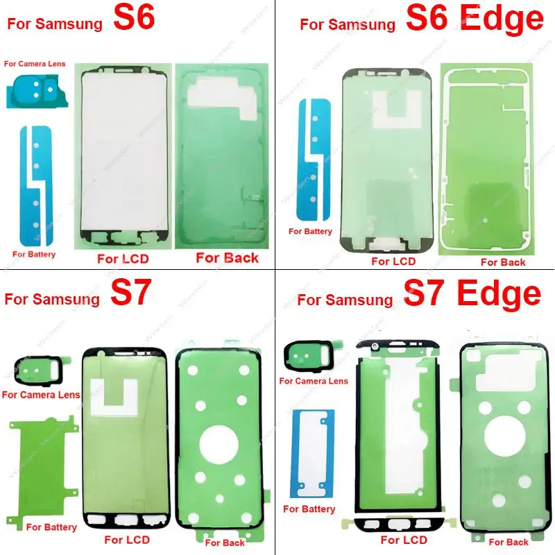 LCD Display Screen Glue Back Battery Cover Sticker Camera Lens Waterproof Adhesive Tape For Samsung Galaxy S6 S6 Edge S7 S7 Edge