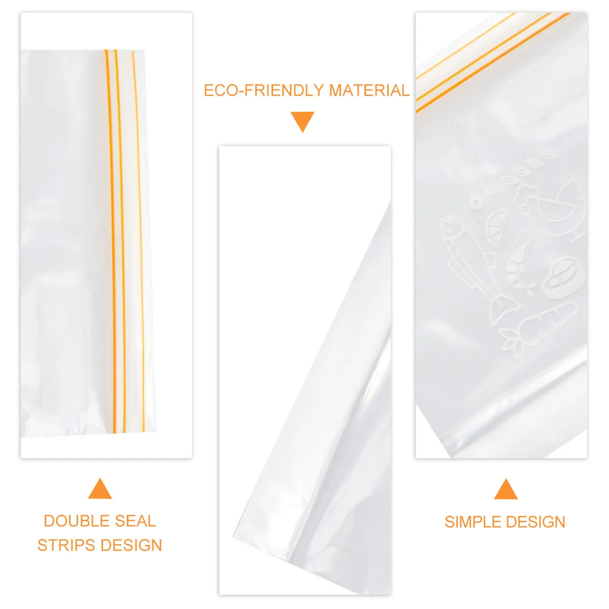 

Self Sealing Food Bag Keeping S wich Package Storage Bags for Fruit Snack Eco Material Double Rib Leak Free