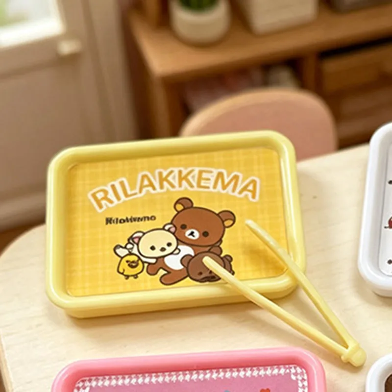 Miniature Mini Simulation Tray Dinner Plate Bread Clip Toy Home Decoration Ornament For Hobby Collection view 3