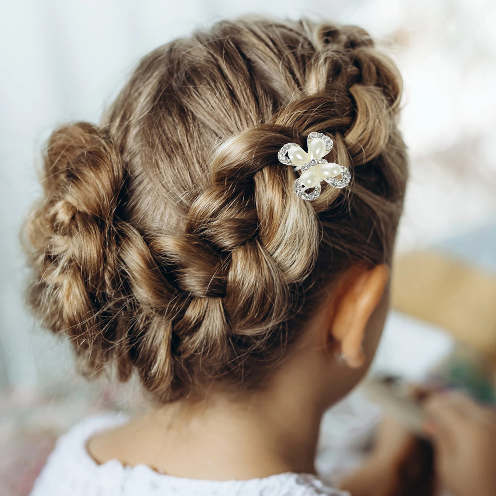 

3 Pcs Rhinestone Hair Combs Elegant Pearl Bridal Accessories Wedding Headpiece Girls Hairstyle Decor Metal Clip