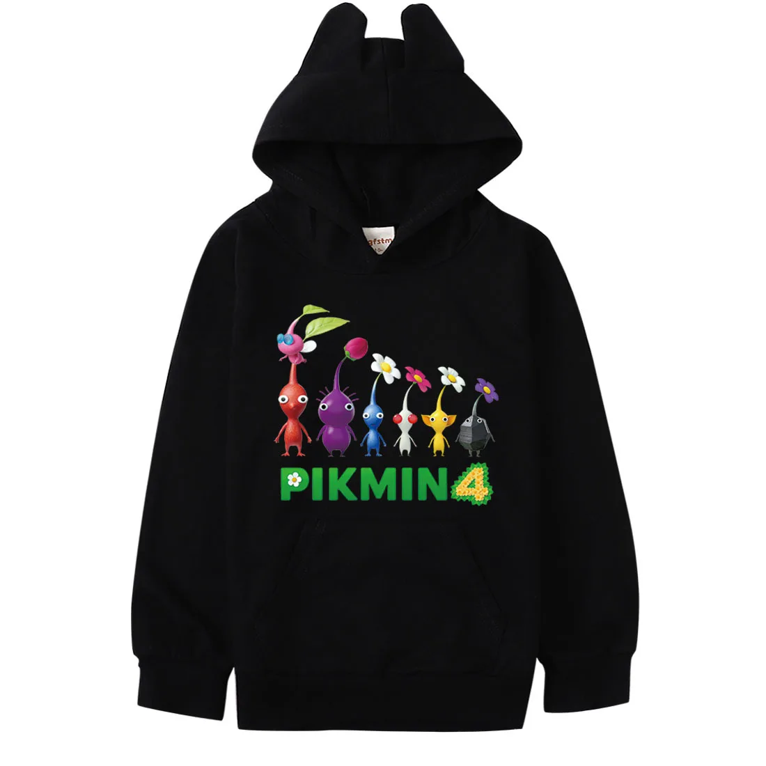 Hoodie Pikmin 4 Kids Hoodie Boys/Girls Harajuku Sweatshirt Streetwear Hip Hop Kawaii Cat Ear Pullover Hooded Jacket Kids