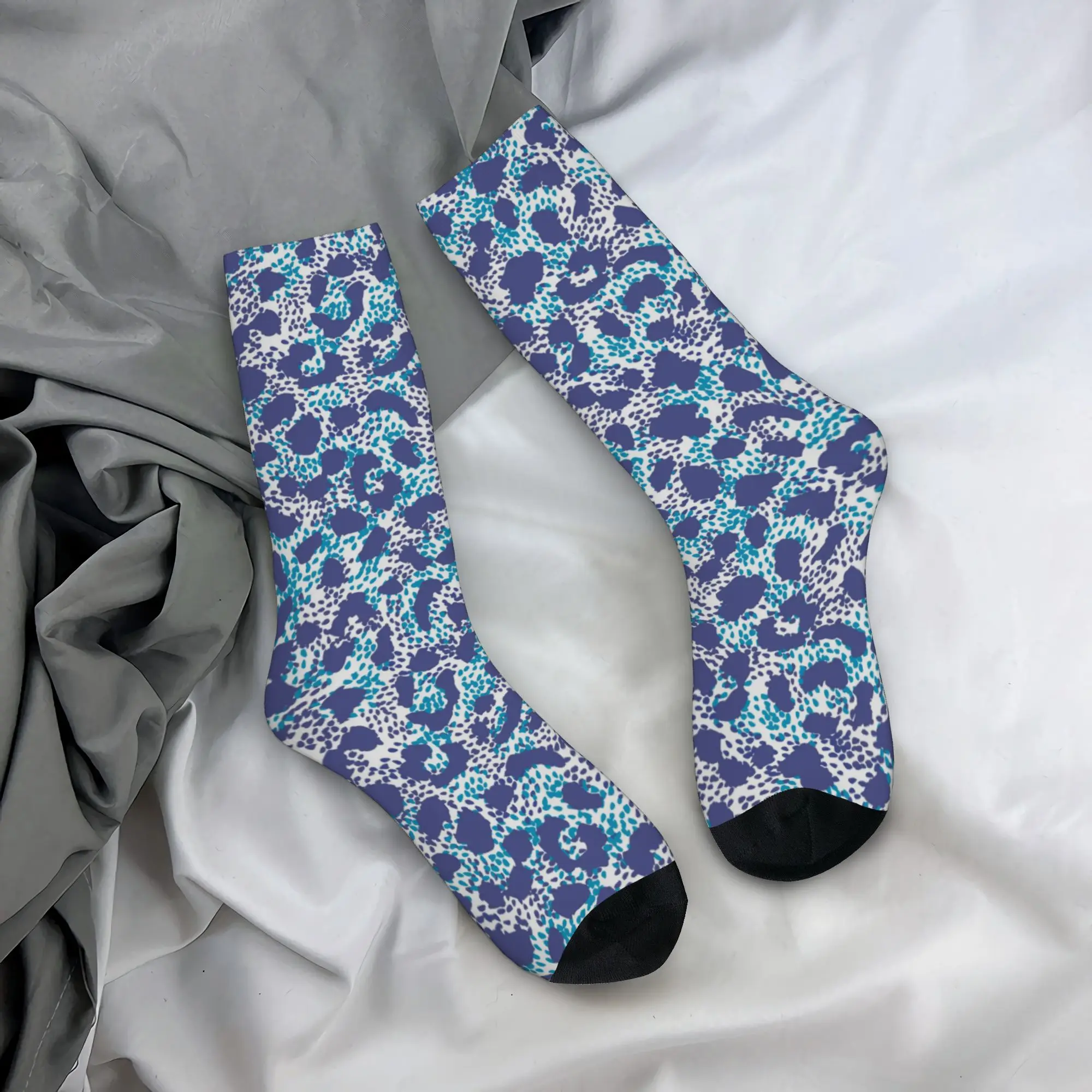 

Autumn Winter Retro Unisex Leopard Animal Fur Printing Socks Breathable Middle Tube Socks