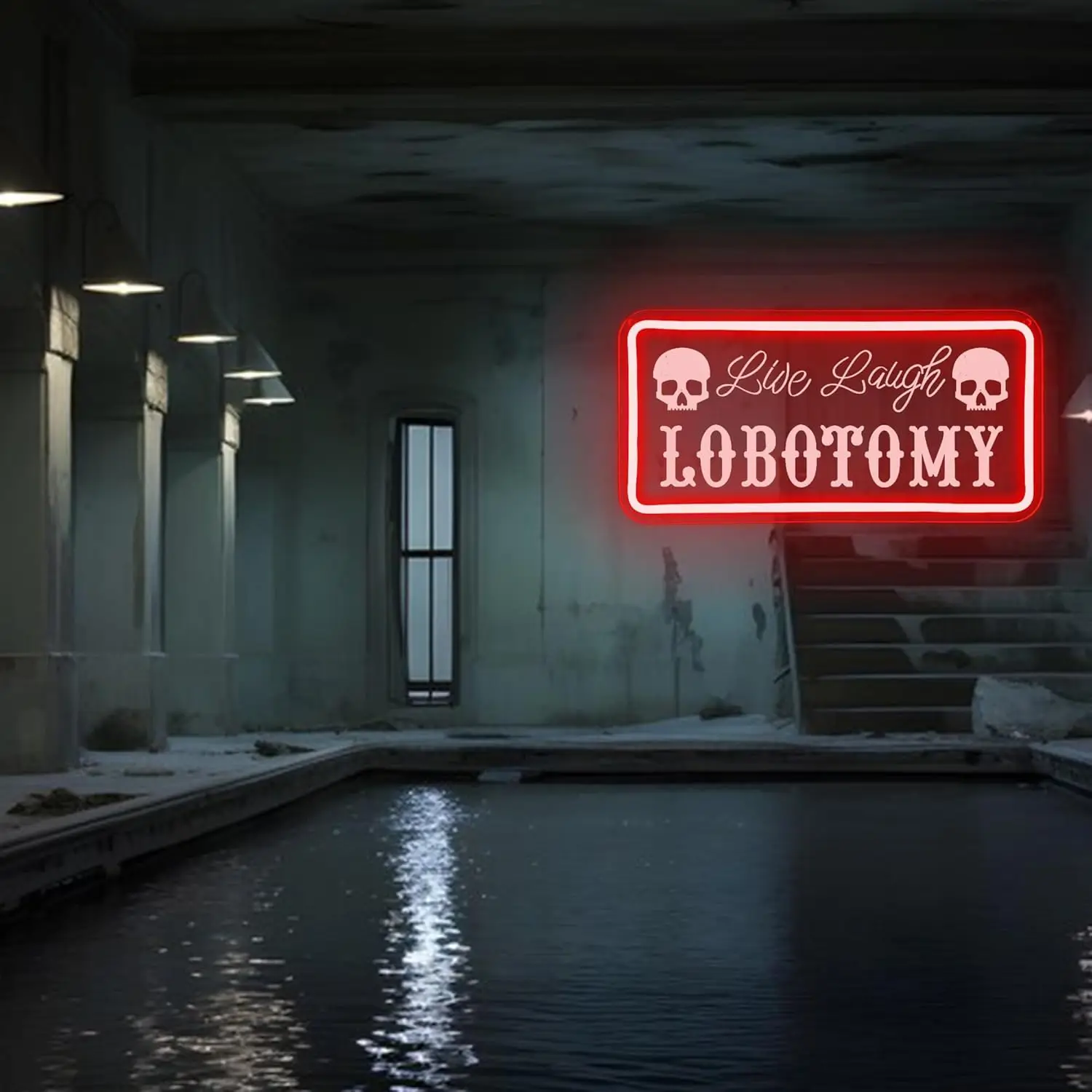  Live Laugh Lobotomy  LED Neon Sign USB Dimmable Neon Light Sign for Gameroom Bedroom Bar Livingroom  Party Gift Wall Decor