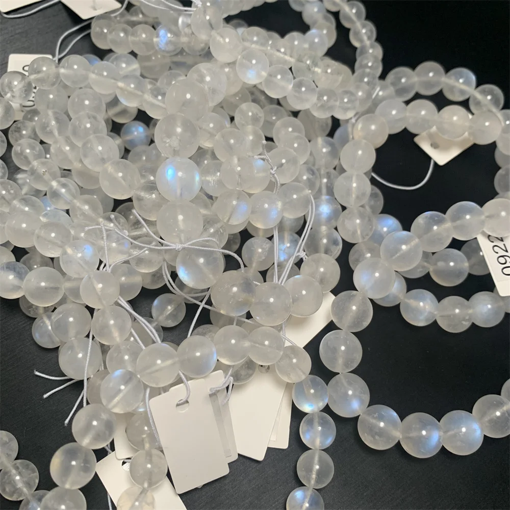 

Сияющие лампочки, натуральный прозрачный синий свет, браслеты с лунными камнями, женские мягкие лунные камни, серебряные бусины с лунным камнем, целебный браслет