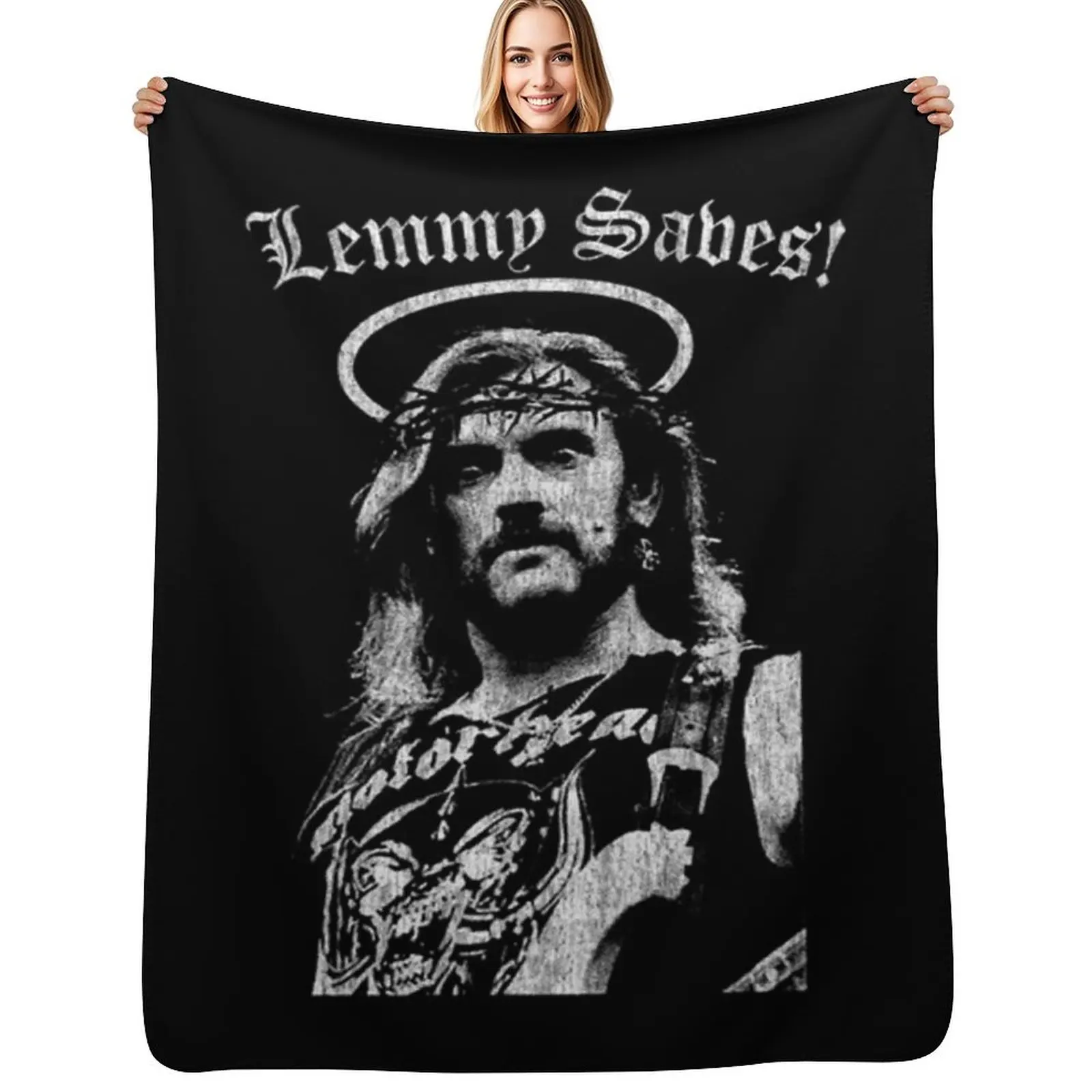 Lemmy Kilmister T-ShirtLemmy - Distressed Throw Blanket Stylish Warm Blanket for Living Room Bedroom