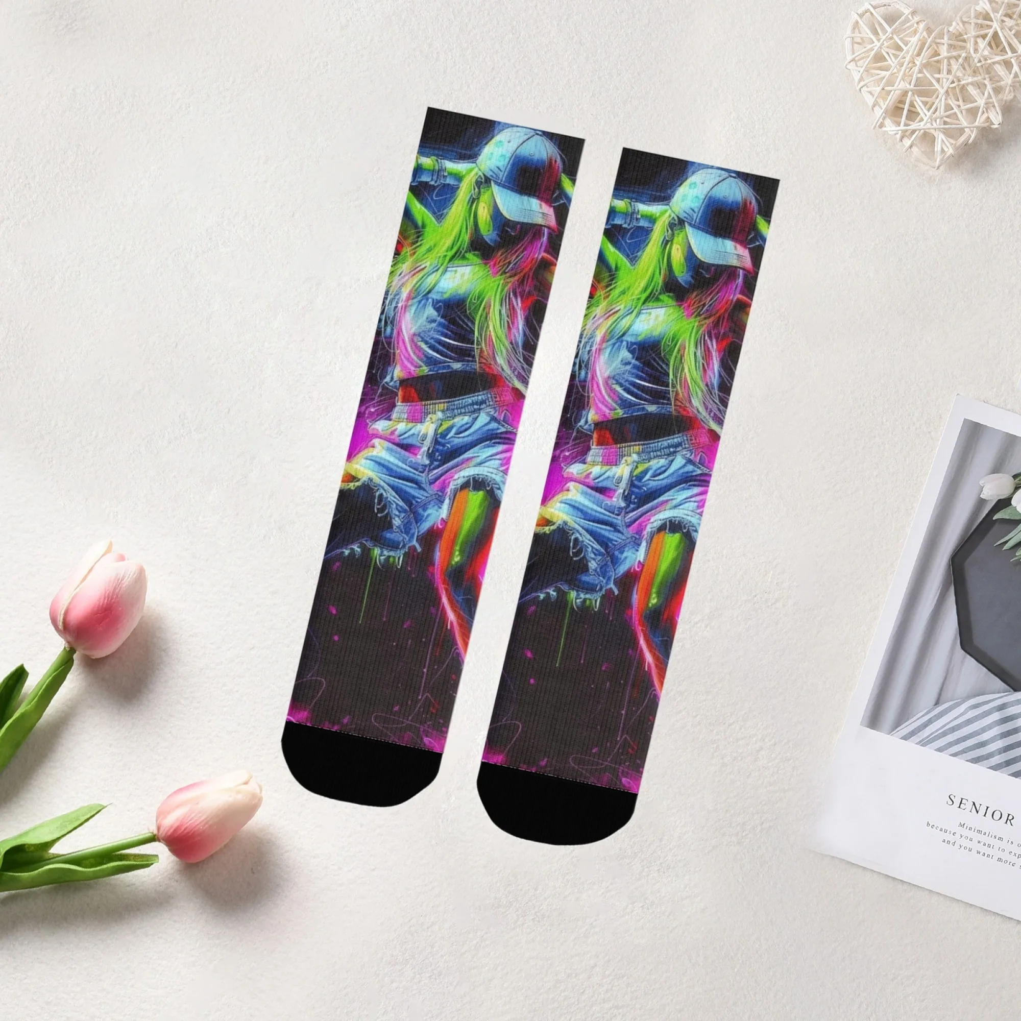 Neuheit lustige Tanzmädchen Crew Socken Streetwear Socken atmungsaktiv weich bequem für Party verrücktes Geschenk Outdoor-Sport Fitness