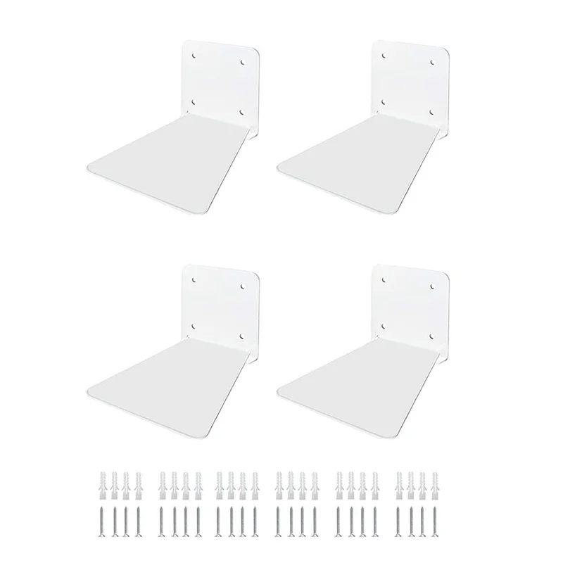 

【People Favorite】Bookcase Bedroom For Room Invisibility Floating Bookshelf-Wall Mount Metal Shelves Small Bookshelf Design 4Pcs