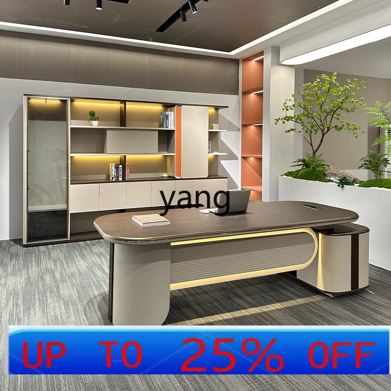 

LTT Modern Light Luxury Boss Desk Office Desk Chair Combination Chairperson Light Luxury