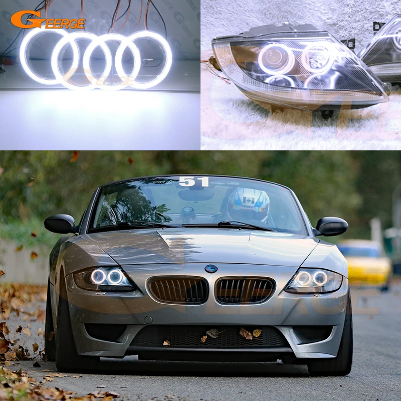 For BMW Z4 E85 E86 2002 2003 2004 2005 2006 2007 2008 Excellent Ultra Bright COB Led Angel Eyes Kit Halo Rings Day Light