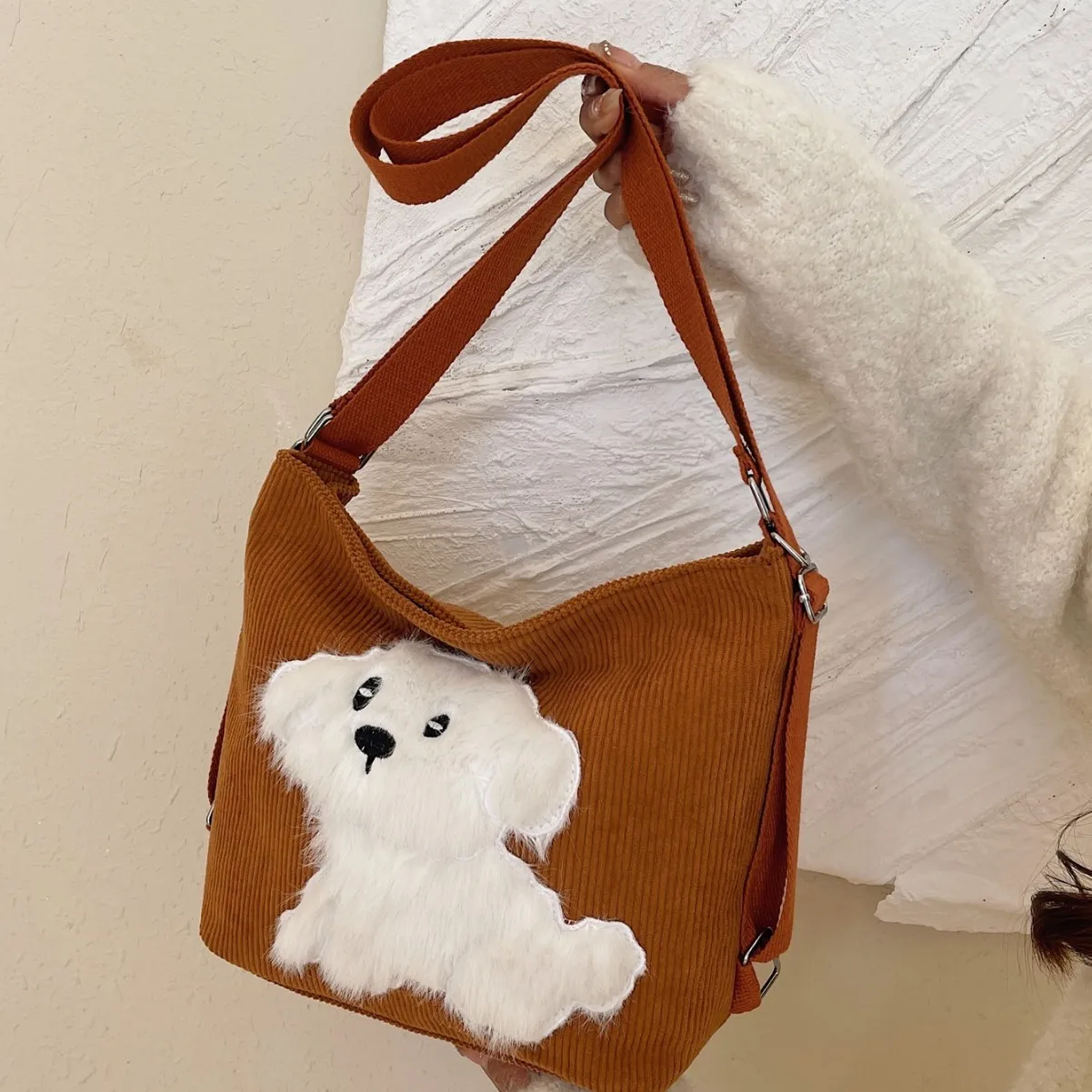 

Elegant Embroidered Tote Bag 2026, Women's PU Lined Oxford Shoulder Bag, Foldable Crossbody Purse for Daily Use and Travel​