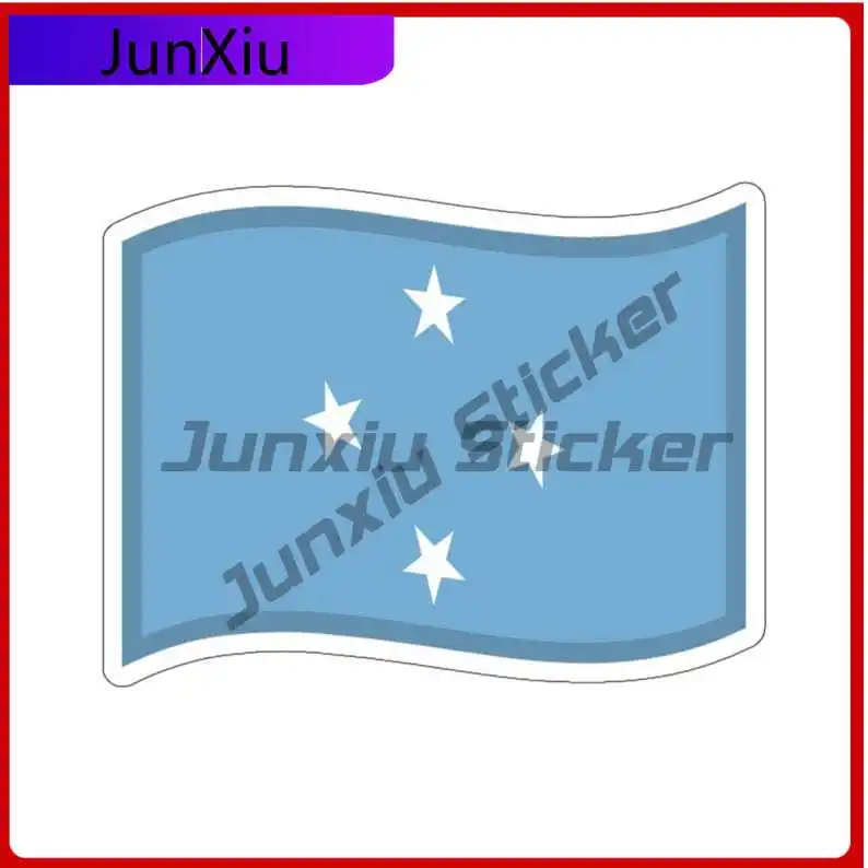 

Micronesia Drift Flag Sticker Fsm Stickers Decoration Cover Scratches Decor Vinyl Decal Graphic Windows Windshield Luggage Kayak