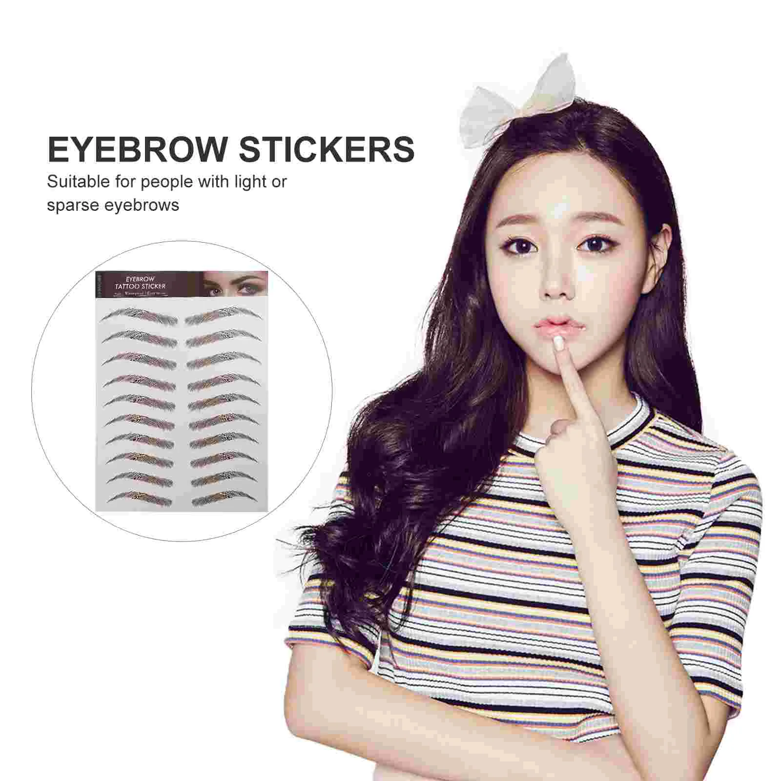 9 Sheets Waterproof Eyebrow Stickers Artificial Tattoos Lines Makeup Temporary Imitation Transfer Stencils Tool Fake