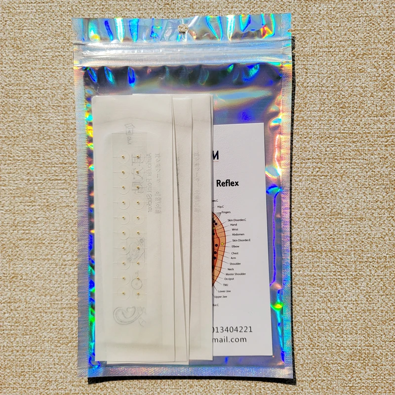 20 PCS 24K Gold Ear Seeds Clear Tape Auricular Point Therapy Safety Feature for Ear Acupuncture - Image 5