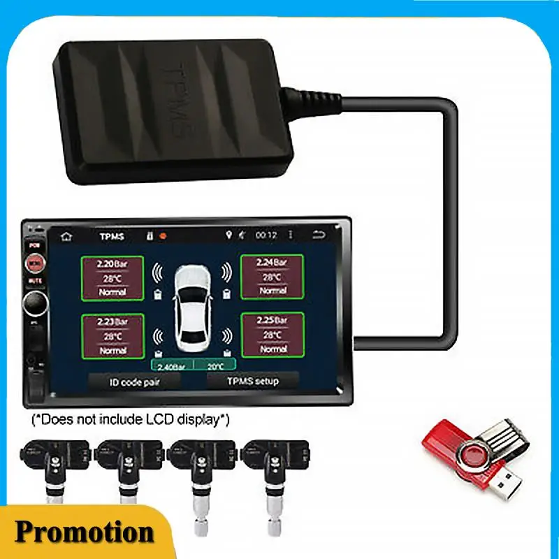 

Portable Car TPMS Tire Pressure Monitoring System USB Android Navigation Tire Pressure Detection Internal Tire Pressure Sensor