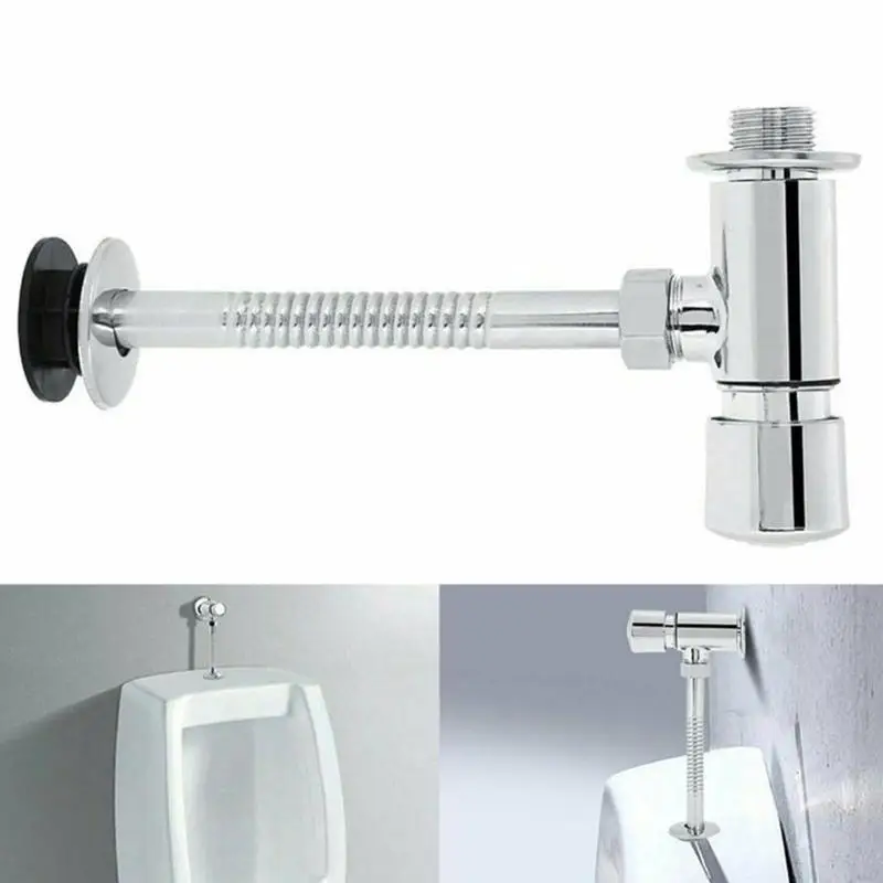 Urinal Toilet Flush Valve Button Type Manual Delay Automatic Shutoff Push Urinal Valve Straight For Public Toilet Bathroom Parts