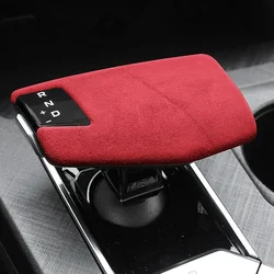 For Changan UNIV UNI-V 2023-2024 Accessories Suede Black Red Car Gear Shift Handle Knob Frame Decor Sticker Cover Garnish