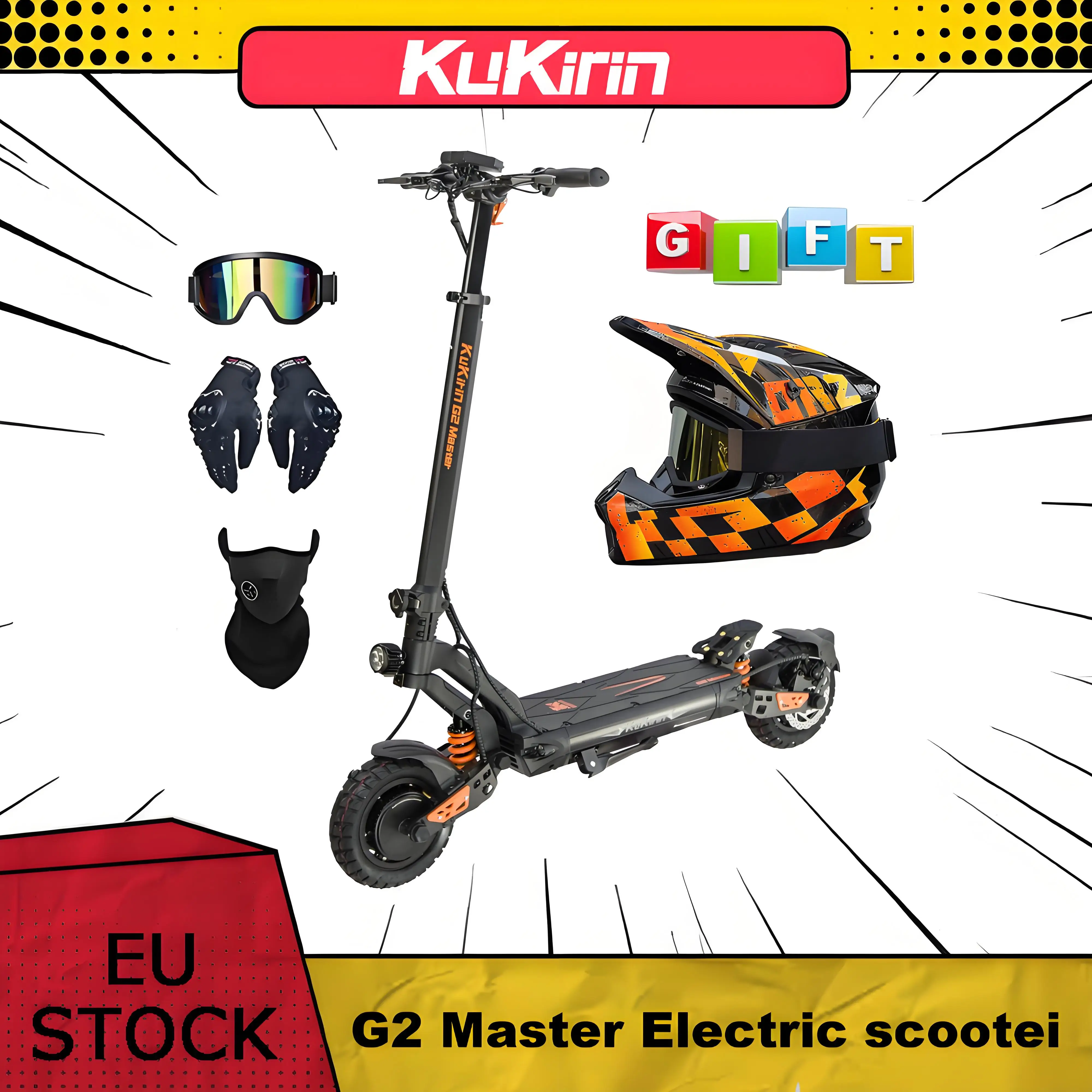 Kukirin G2 Master Foldable Electric engine Electric Soot 52V 20.8Ah li-ion battery maximum speed 60 km/h range 70km