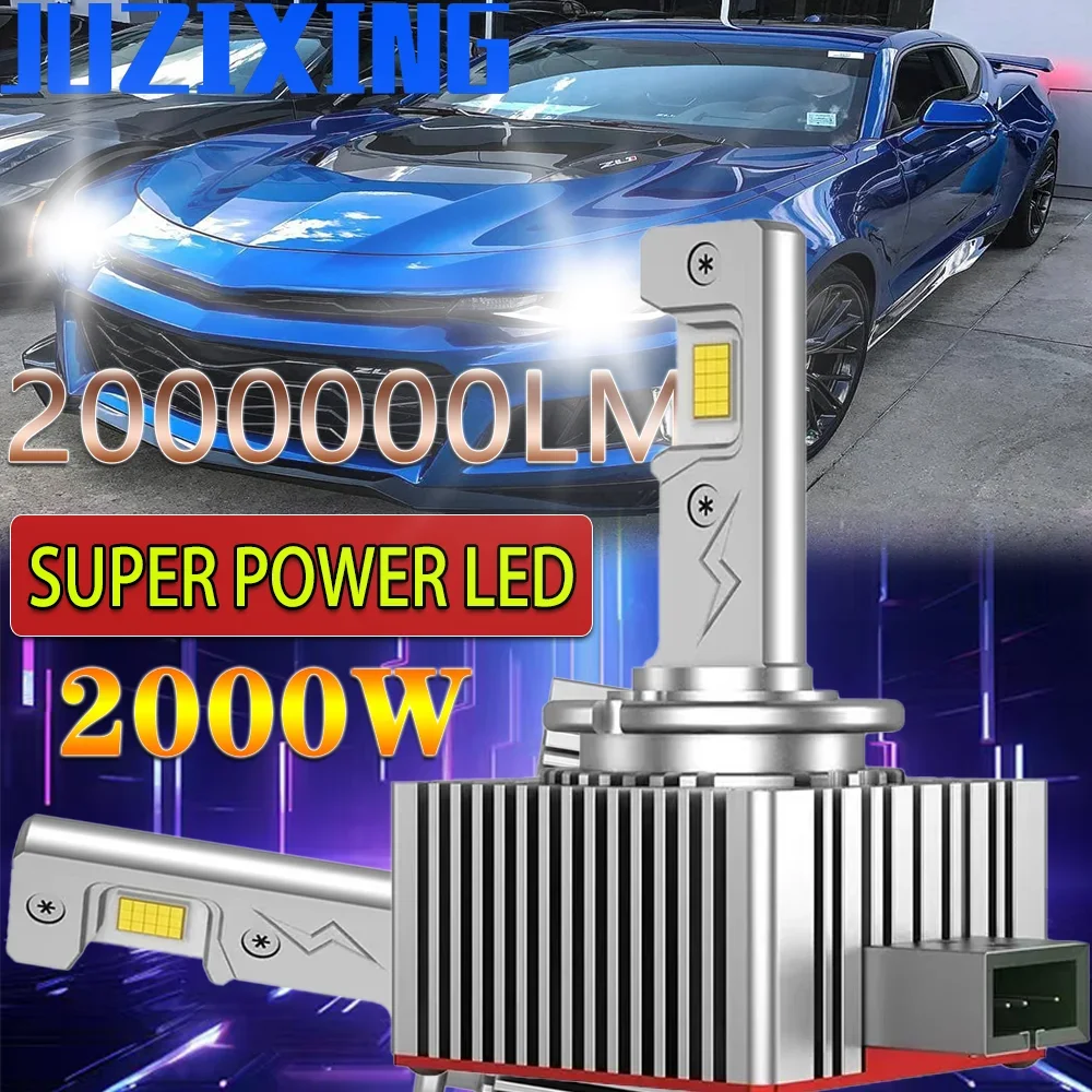 

JUZIXING D1S LED Xenon Headlight Super Bright High Power 2000W Plug&Play Brighter 6000K Fog Lamp D2S D4S D5S D8S 6500K LED Bulb