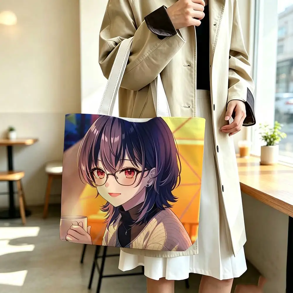 Umi A-Asanagi I Became Friends with the Second   Printed Canvas Tote Bag Shoulder Bag Commuter Mommy Shopping Bag