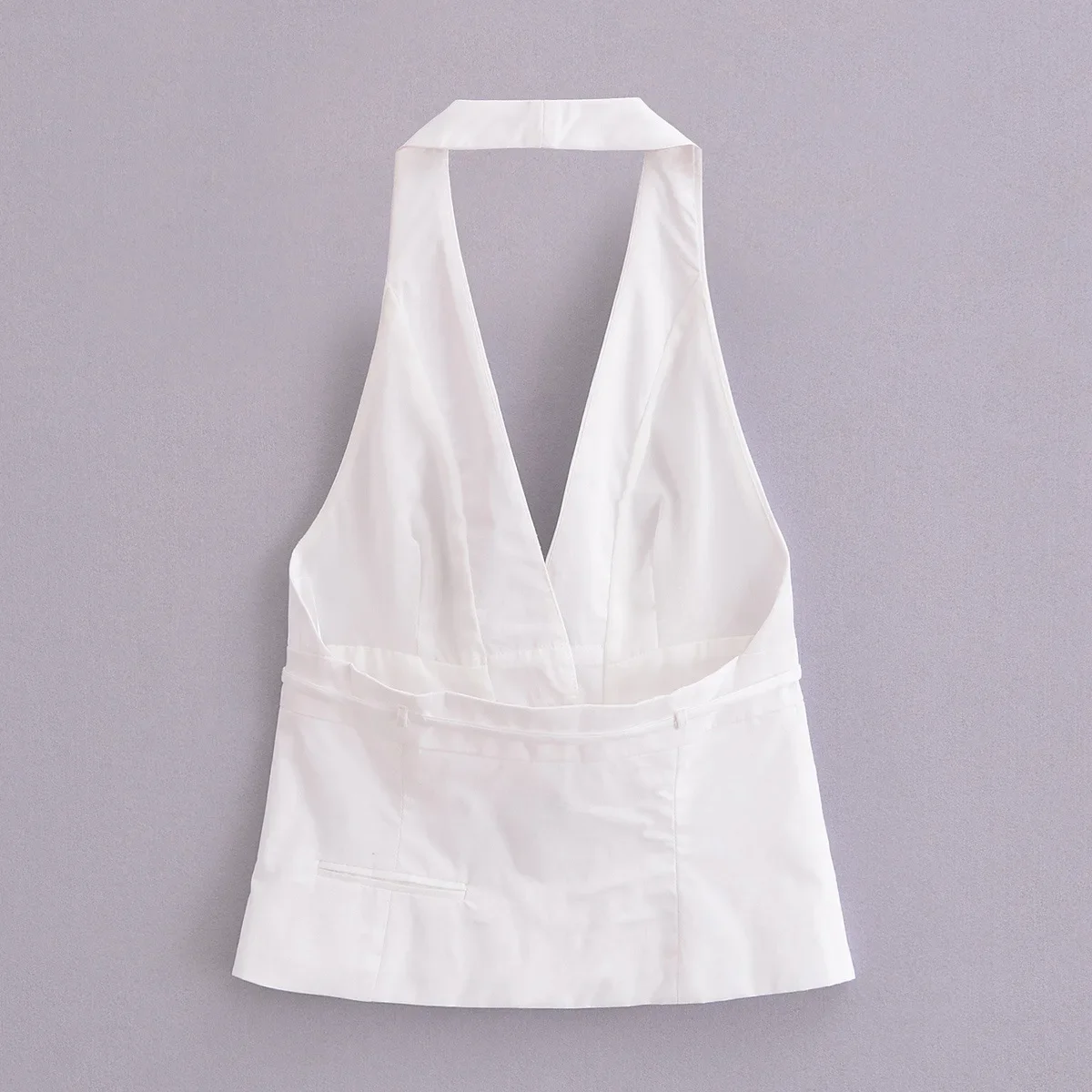 2024 Spring New Women\'s Fashion Style Versatile Belt Decoration Hanging Neck Collar Tank Top