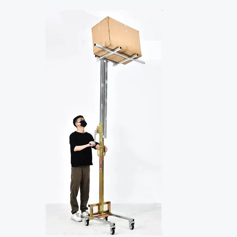 Hand Stacker Wire Rope Winch Light Manual Loading and Unloading Forklift Bearing 80KG Warehouse Logistics Handling Forklift