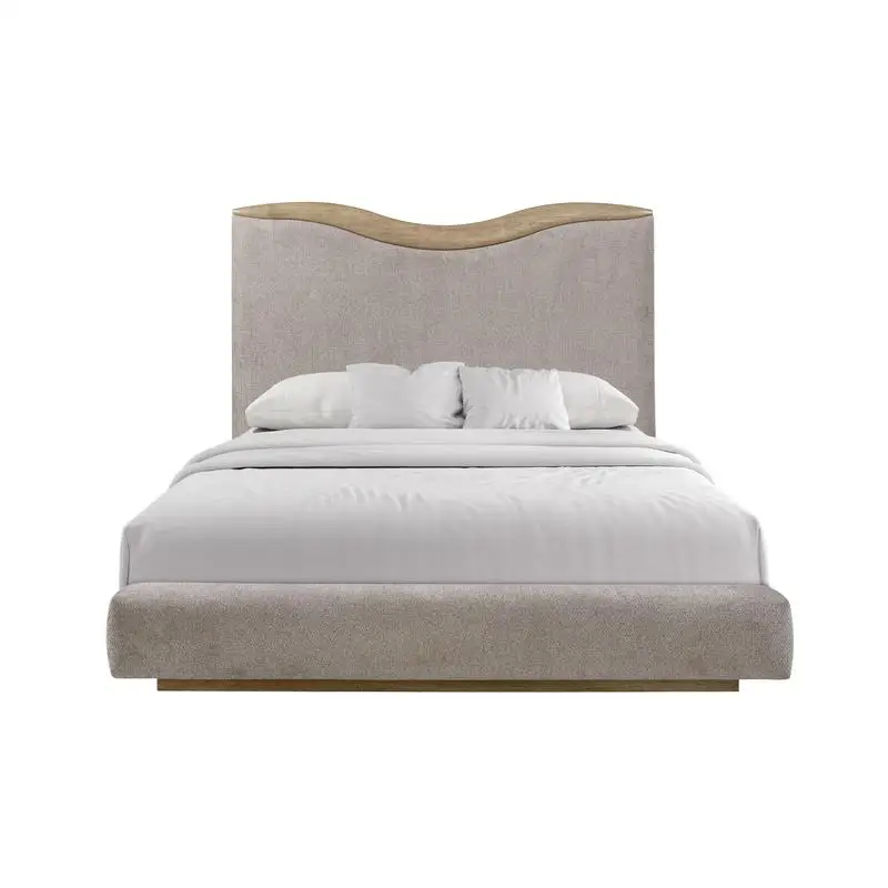 

Upholstered King Bed Frame with Modern Design and Comfortable Mattress