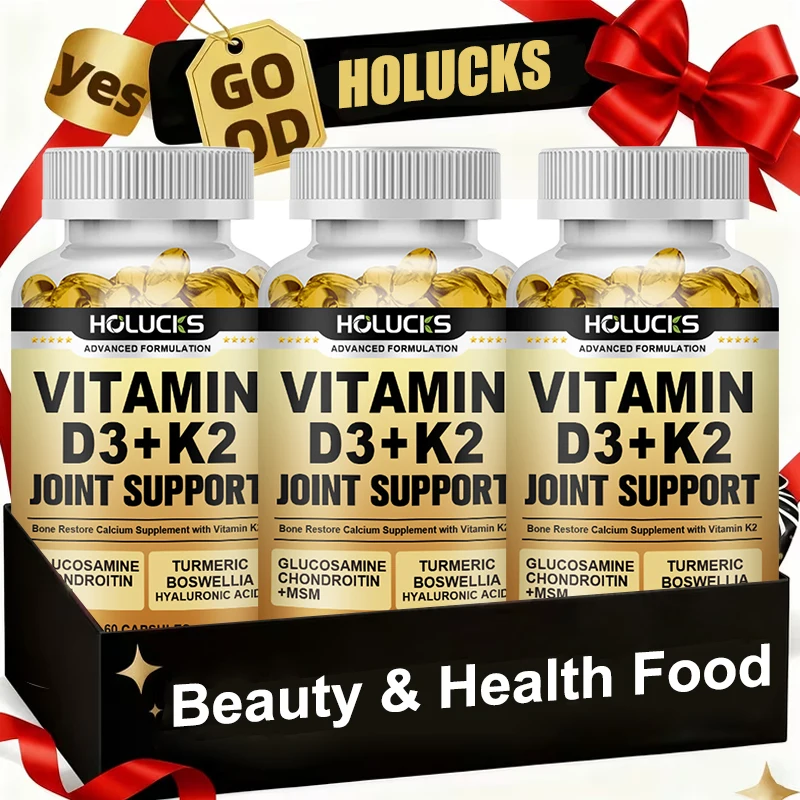 Vitamin D3 K2 Joint Support Supplement, Strengthen Bones Teeth Joints, Support Heart Cardiovascular Function, for Men Women
