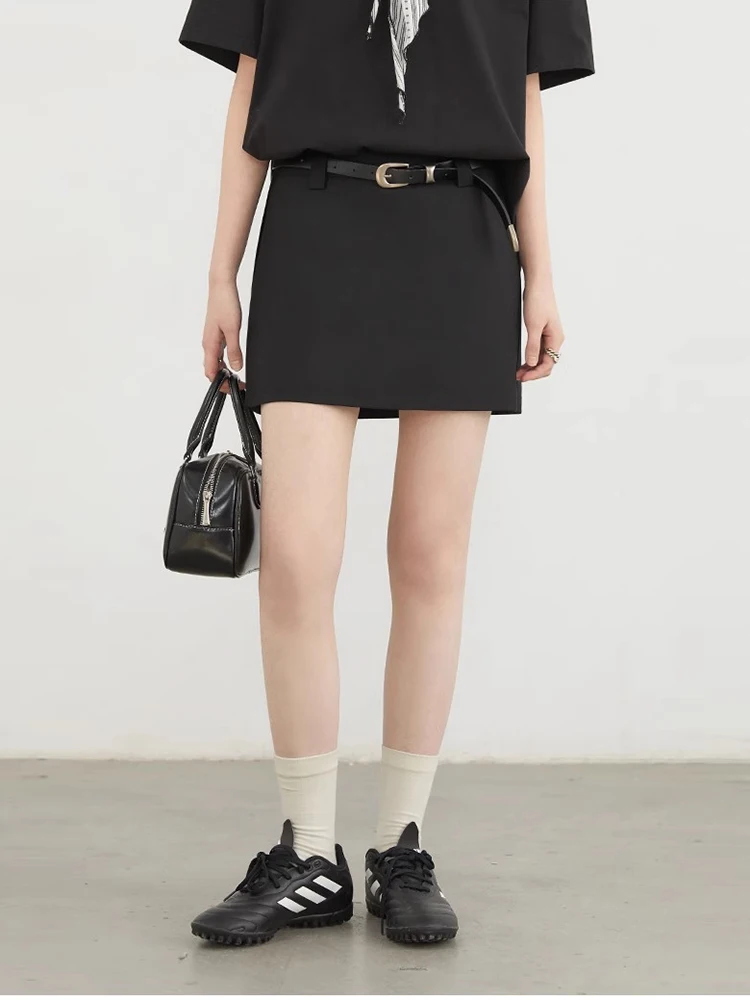 CHIC VEN New Women Skirt Shorts Solid New High Waisted Split A-line Half Length Shorts Mini Skirt Side Fork Design Summer 2025