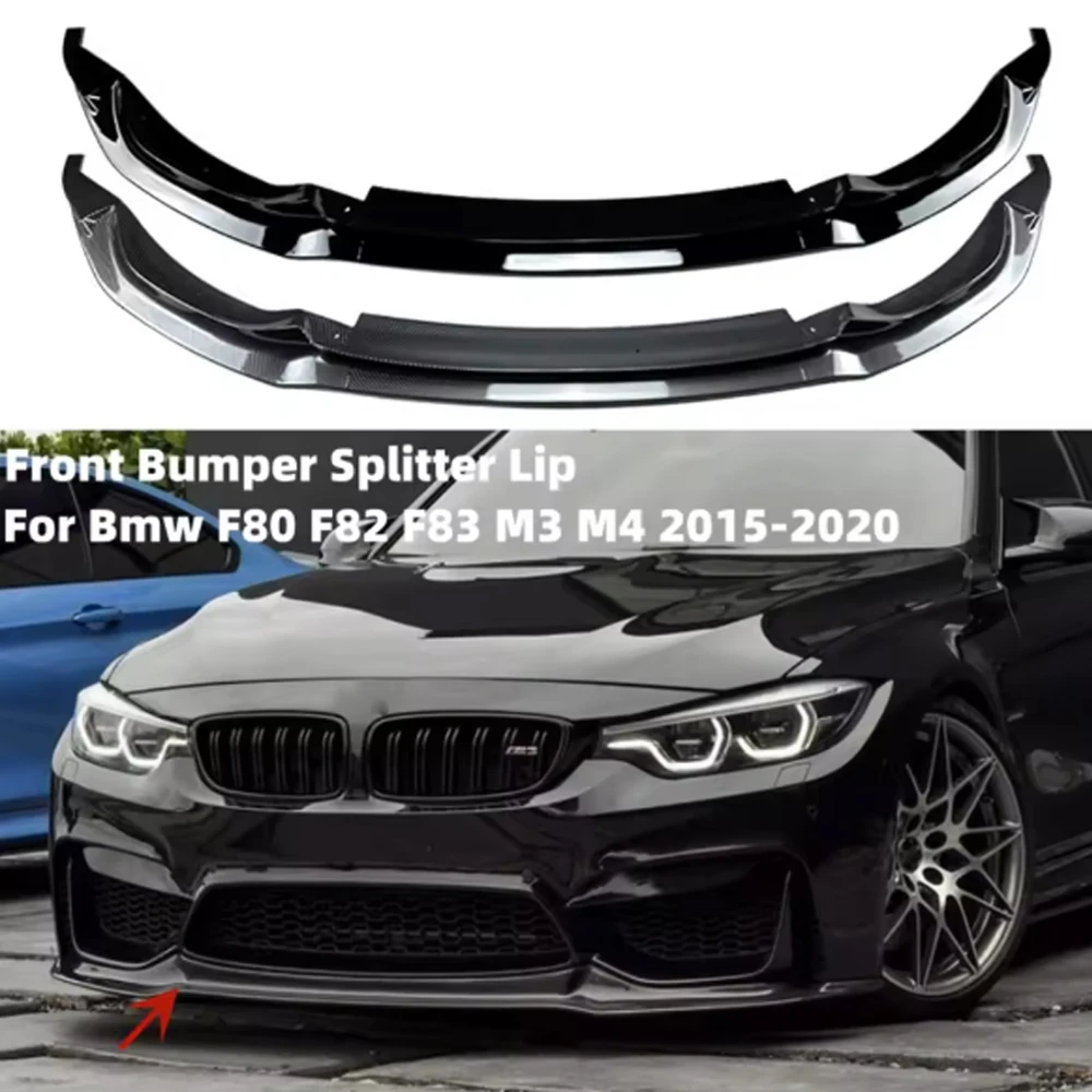 

High Quality Auto Parts 1 Set Front Bumper Splitter Lip Spoiler For 2015-2020 BMW F80 F82 F83 M3 M4 V Style
