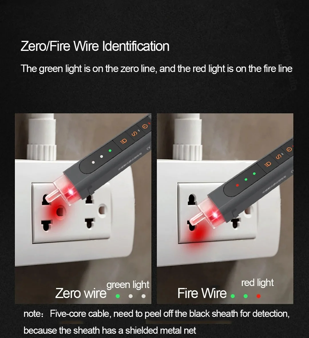 JimiHome Non‑contact Induction Tester JM‑G2704 Precise Portable Detection Tool Electric Tester Indicator Power Detector Testers