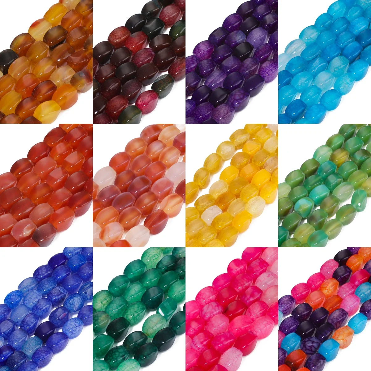 8x12mm Agate Button Beads Natural Stone Gemstone For DIY Handmade Jewelry Making Bracelet Necklace Earring Parts 7.5 Inch