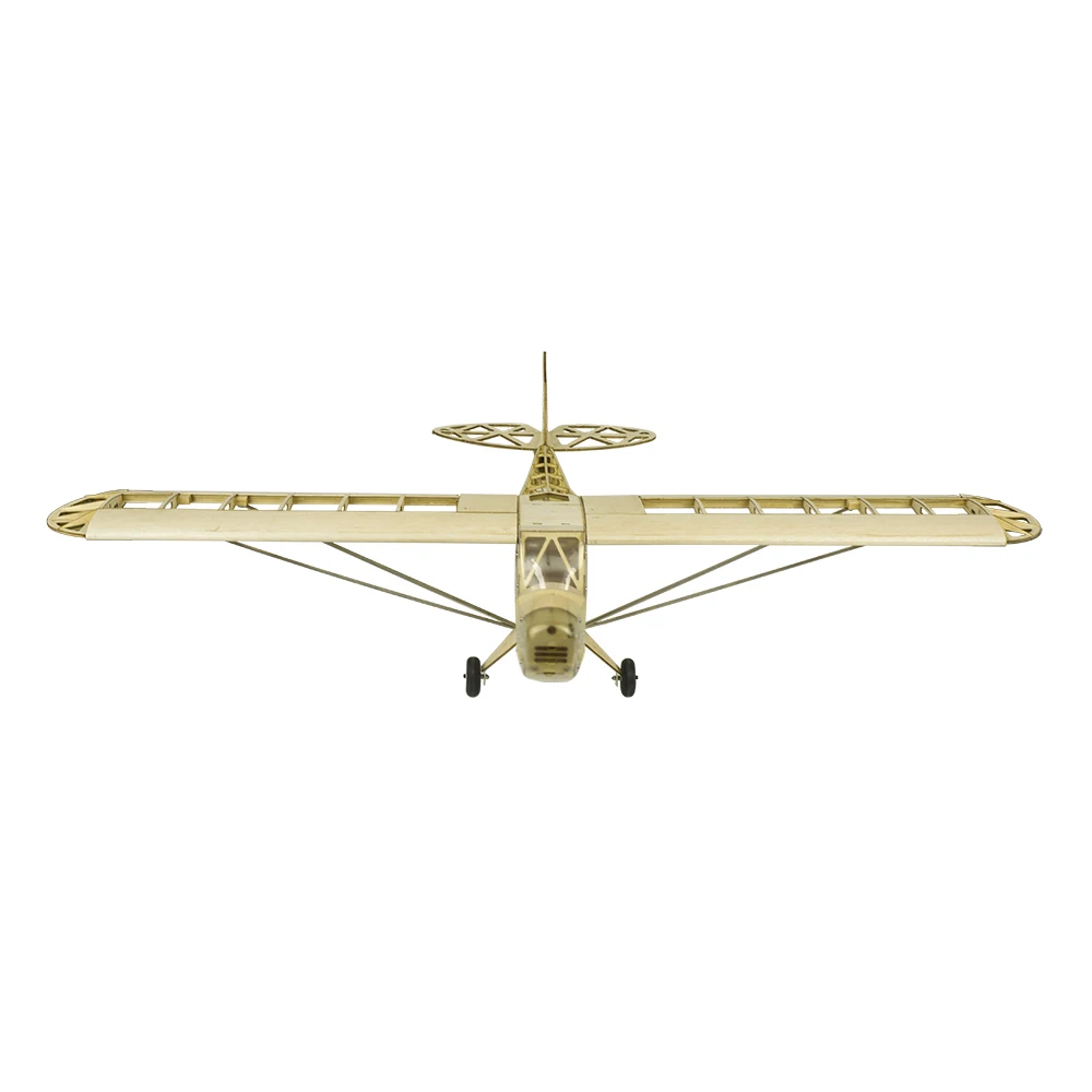 เครื่องบินจำลองไม้บัลซา DW Hobby Piper J3 Cub ขนาดปีก 1200 มม. ของเล่นประกอบเองแบบ RC รุ่น Woodiness Model Wood Plane S23