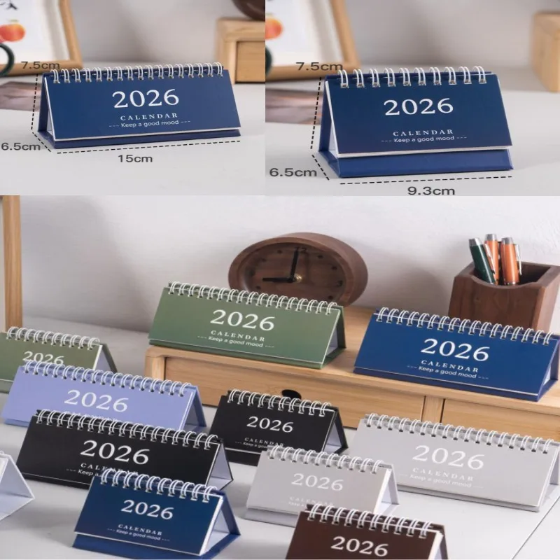2026 Mini English Desk Calendar - Simple Style Portable Desktop Display Planner With Handmade Diary For Office Decoration