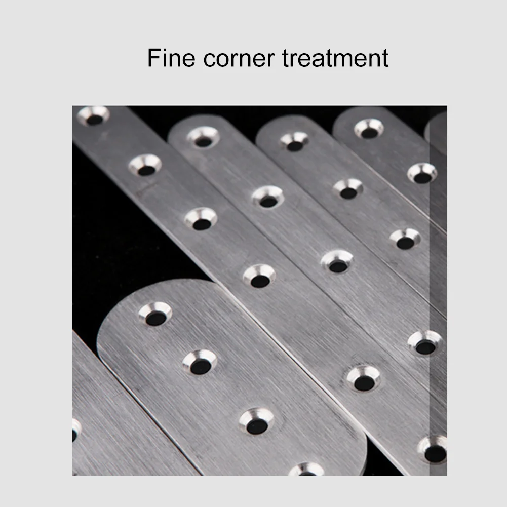10pcs Stainless Steel Flat Straight Brace Brackets Easy to Install Convenient Use for Wood Furniture Connecting