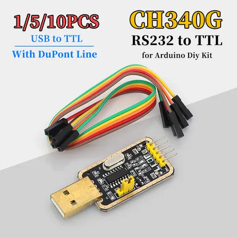1/5/10PCS CH340G RS232 to USB to TTL Module to Serial Port Upgrade Small Board TTL Brush Machine Cable for Arduino Diy Kit