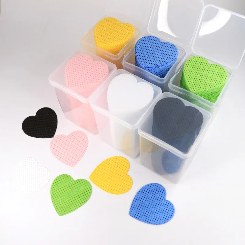 Lingettes en coton non pelucheuses pour dissolvant de vernis à ongles, papier nettoyant pour pointes de gel UV en forme de cœur, outils de livres de vernis N64.200 pièces