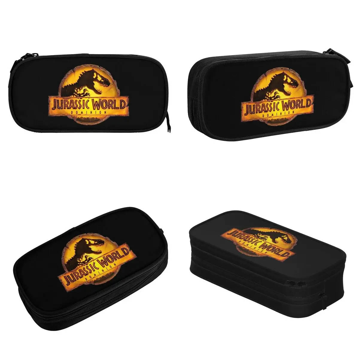 Casos de lápis Jurassic World Logo, porta-canetas para meninas e meninos, grande armazenamento para estudantes, lápis de zíper escolar, novo