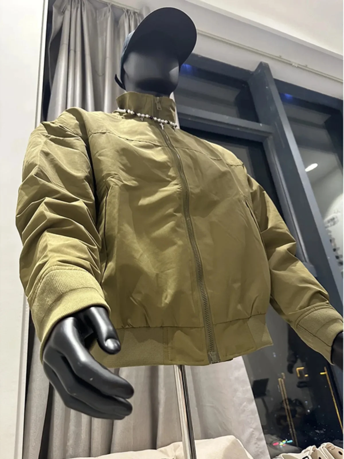 

American Sle oulder Jaet Men's Autumn Tee-Proof Workwear Bla CleanFit Stand Collar ort Casual Outerwear Trendy