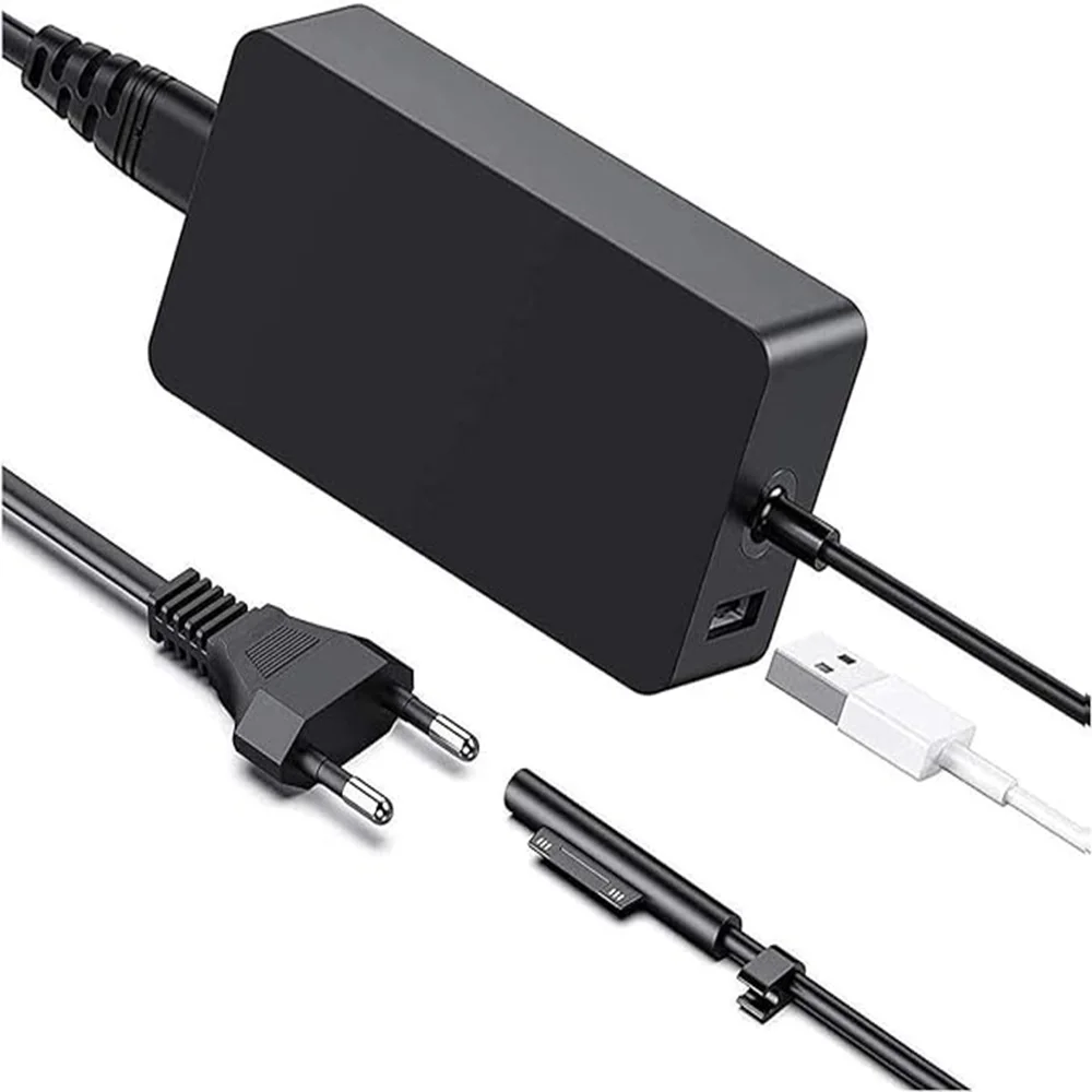 

SUNYDEAL Surface Pro Charger: 36W/44W/65W/102W Options. 65W 15V 4A for Microsoft Surface. USB 5V 1A.