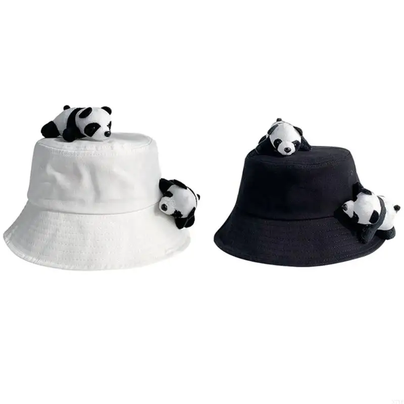 N7YF Pandas Cloches Hat Pandas Bucket Hat Pandas Fisherman Hat Pandas Hat Bowlers Hat