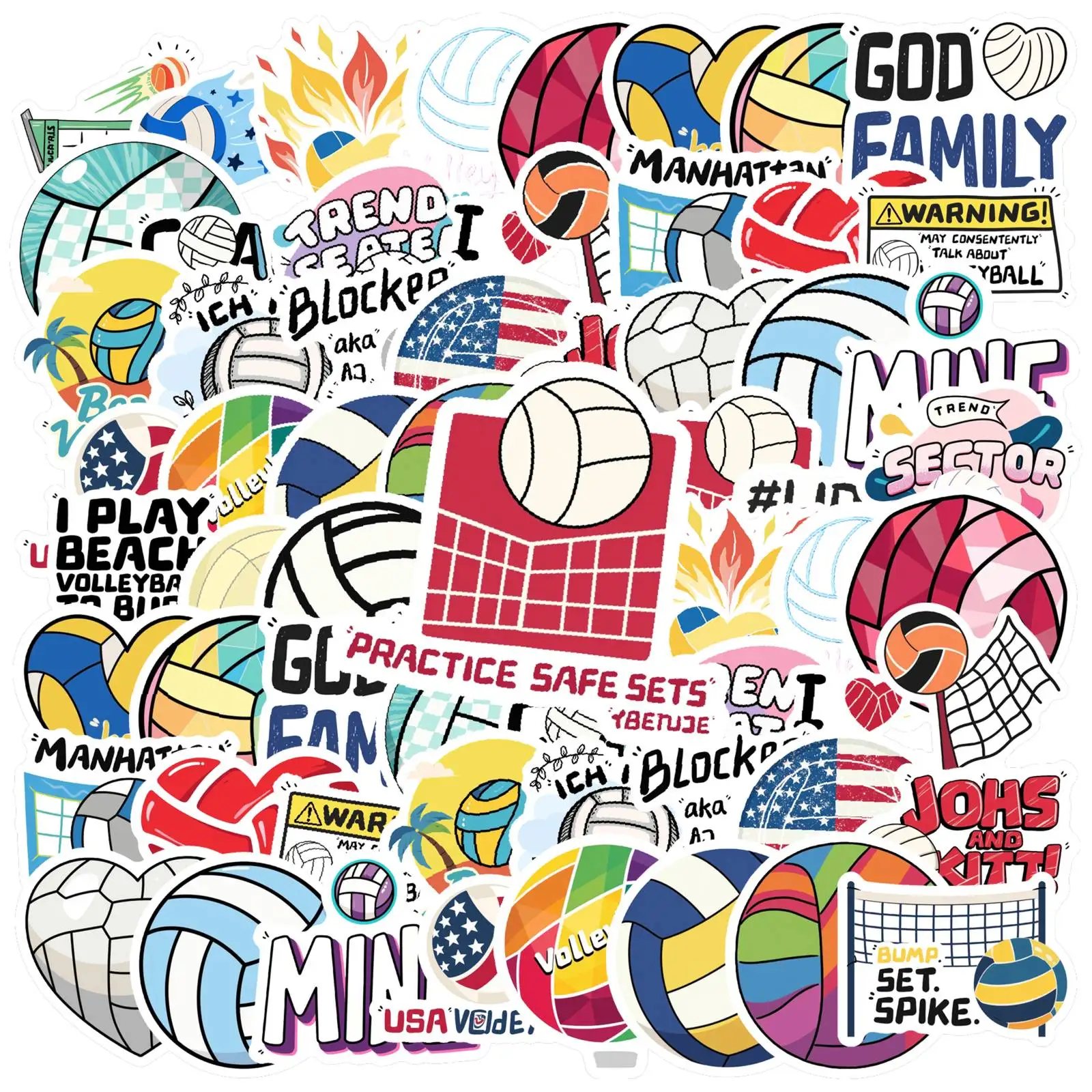 

35pcs Patriotic Volleyball Stickers Cartoon Patriotism Stickers Stationery Stickers For Laptop Luggage Scrapbook DIY