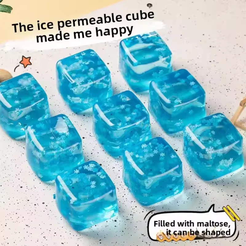 Hot Squishy Snowflake Cube Maltose Squeeze Toy Funny Anti-Stress Sensory Fidget for Adults Stress Relief Gift Idea