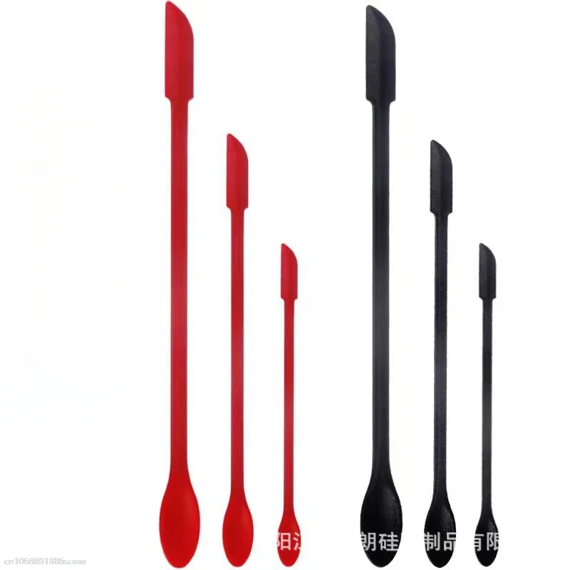 Mini Silicone Spatula Heat Resistant Long Handle Dual-Ended Scraper with Spoon Jam Spatulas Kitchen Gadget Kitchen Accessories