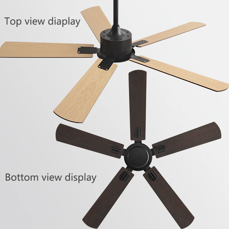 56Inch Ceiling Fan Industrial Style Black Retro Remote Control Indoor Restaurant Living Room  Without Lamp Electric Fan 110 220V