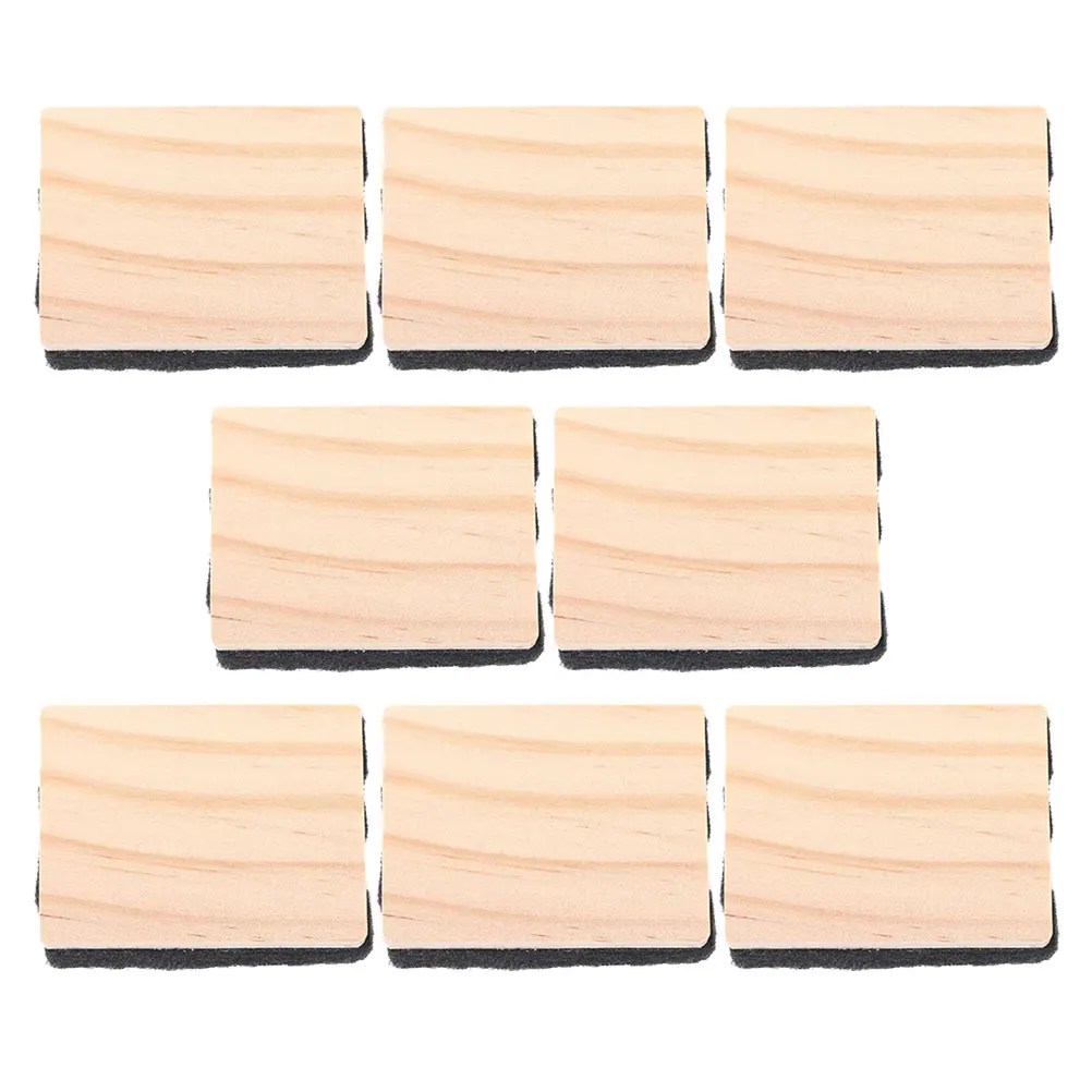 

8 Pcs Wooden Felt Blackboard Wipe Eraser for Chalk Marker Chalkboard School Cleaner Campus Style Dry Whiteboard Erasers