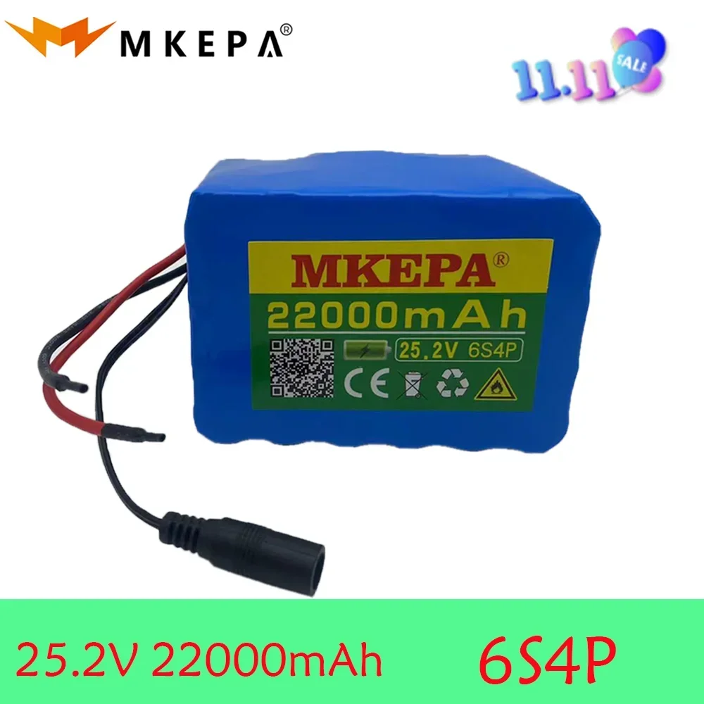 

MKEPA 6s4p 25.2V 22000mAh 18650 Battery Pack Lithium Ion Battery Bicycle Moped Power Tools Battery pack with BMS