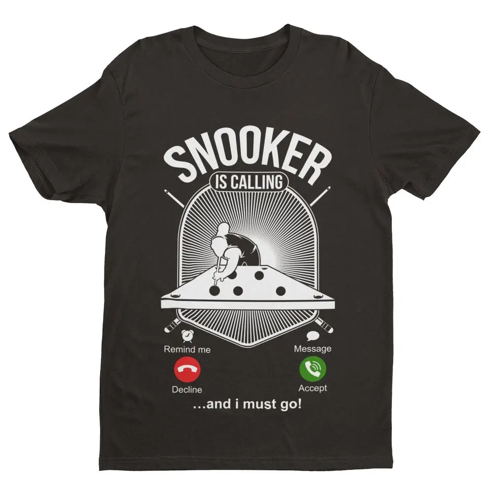 SNOOKER IS CALLING and I Must Go Funny Phone Joke T Shirt Pot Balls Baize Fan Luxury vintage oversized